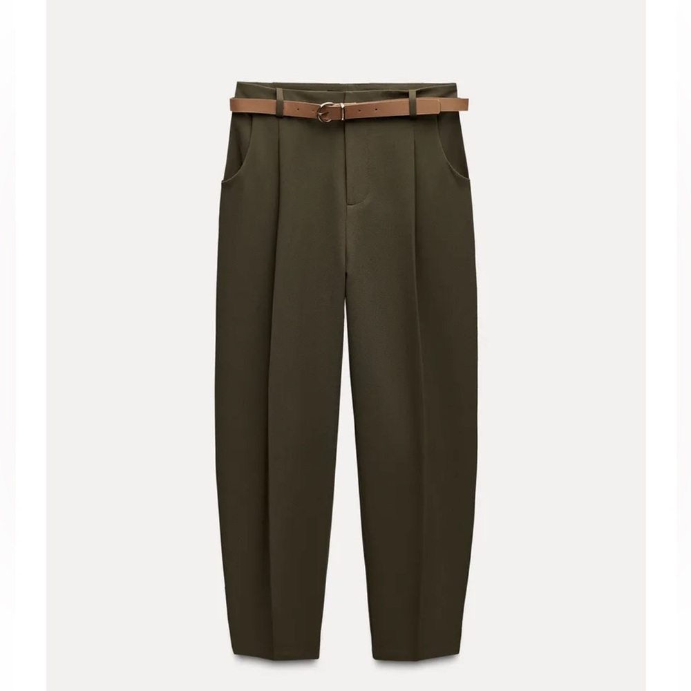 Khaki Pleated Pants